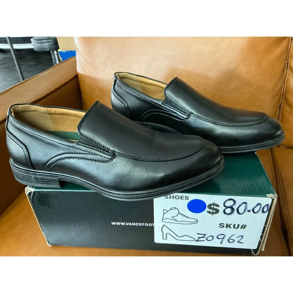 Vance Co Emilio Loafers Mens Size 10 Black Slip On Dress Shoes